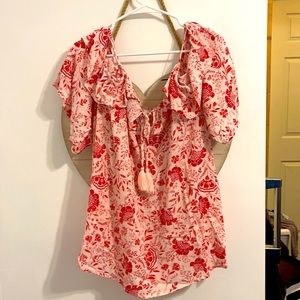 Beautiful red and off the shoulder top